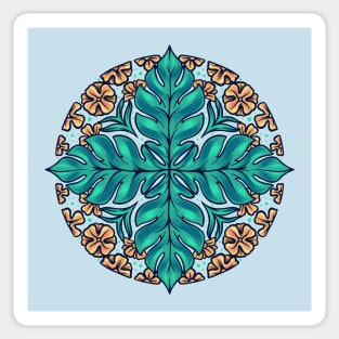 Native flower leaves mandala Sticker